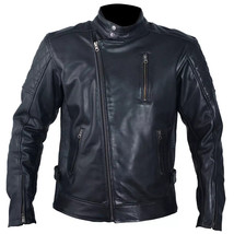 Stylish Black Men&#39;s Soft Leather Genuine Lambskin Handmade Biker Motorcycle - £80.24 GBP+