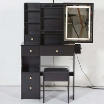 Small Vanity Table with LED Mirror &amp; Power Station - €161,63 EUR