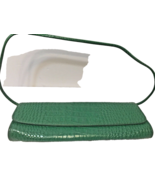 NINE WEST Green Crocodile Embossed Faux Leather Wristlet Clutch Strap - $13.25