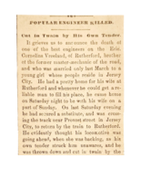 1895 Railroad Engineer Cut In Half By Train Article Passaic NJ Victorian... - $42.11 CAD
