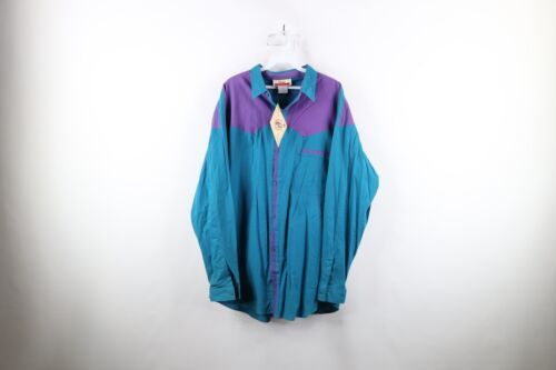 Primary image for Deadstock Vintage 90s Streetwear Mens XL Western Rodeo Collared Button Shirt