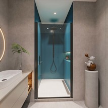 1-3/8&quot; Pivot Shower Door | 1/4&quot; Glass, Matte Black - $433.87 CAD