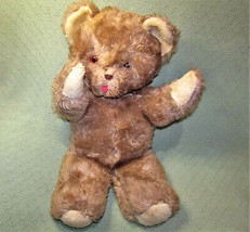 28" Mary Meyer Teddy Bear Vintage Tan Honey Brown Stuffed Animal Orange Eyes Toy - $78.75