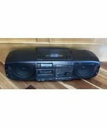Panasonic RX-DS20 Boombox CD Radio Cassette Player Vintage Black For Parts - $54.33 CAD