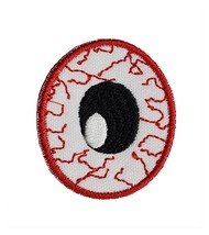 Evil Eye Halloween Embroidered Applique Iron On Patch  2&quot; x 1.7&quot; Bloodsh... - £3.45 GBP