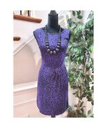 Ann Taylor Loft Women Purple Rayon Round Neck Sleeveless Knee Length Dre... - $508.49 MXN