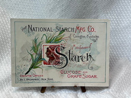 Antique Folded Victorian Trade Card National Starch Mfg. Co. KY Indian O... - $29.65