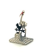 Vintage Sterling Silver AR Italy Enamel Pelican Chimney Roof Figure Mini... - $93.98 CAD