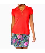 Lilly Pulitzer Frida Puff Sleeve Polo XL Ruby Red New NWT - $1,243.84 MXN