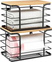 Wall Mount Trash Bag Dispenser -  Bamboo &amp; Stainless Steel Duo, Black - $54.40