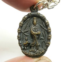 Guan Yin Lp Toh Blessed 1975 Kuan Quan Im Mercy God Lucky Rich Pendant Necklace - £28.85 GBP