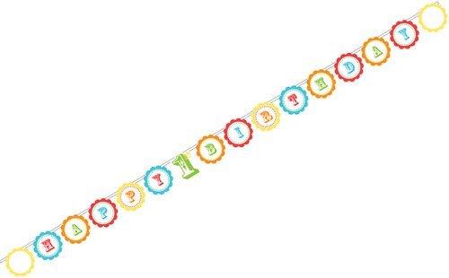 1st Birthday Celebration Photo Circle Banner 5&#39; 8&quot; - $3.91