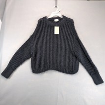NWT Universal Thread Black Fuzzy Open Chunky Knit Sweater Women&#39;s XL Ted... - $405.03 MXN