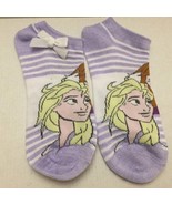 Kid&#39;s Disney Frozen Elsa / Anna Purple Striped Low Cut No Show Socks Sho... - $5.41 CAD