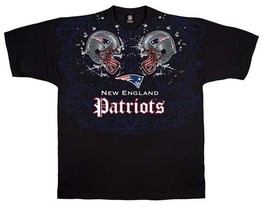 New England Patriots NFL Black Face Off Helmet Tribal Design Shirt Men's Large L - £13.54 GBP