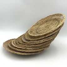 9 Wicker Paper Plate Holders Picnic Cookout Camping Tan 9.5&quot; - £15.17 GBP