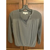 Loft Women’s Blouse Size XXS Petite Gray White - $13.86