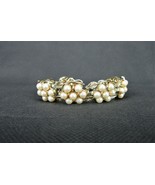 Vintage Costume Jewelry, B.S.K. Fau Pearl Bracelet, Gold Tone Setting BC... - $25.47 CAD