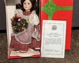 Playtown Porcelain &quot;Merrie&quot; Christmas Doll Vinyl 1985 Stand box Plaid wr... - £16.52 GBP