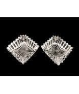 Set of 2 Bridge Table Ashtrays, Heisey Ridgeleigh, Diamond Shape, Two Rests - $15.63