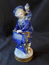 antique german volkstedt porcelain. Musician with monkey. Marked bottom - $115.00