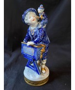 antique german volkstedt porcelain. Musician with monkey. Marked bottom - £90.46 GBP