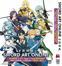 DVD Anime Sword Art Online Season 1-3+GGO+Alicization( 1-108 End+ Movie) ENG DUB - £79.67 GBP