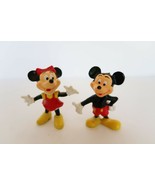 Vintage Walt Disney Productions rubber Mickey &amp; Minnie Mouse figurines - $222.77 MXN