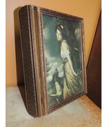 Antique Keepsake Jewelry Dresser Box mirror Picture Frame Nouveau Victorian - $44.99