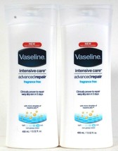 2 Vaseline 13.52 Oz Intensive Care Advanced Repair Fragrance Free Rich Lotion - £19.80 GBP