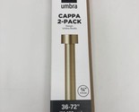 Gold Umbra Cappa 3/4-Inch Curtain Rod, 36”-72” Brackets &amp; Hardware 2 Pac... - $39.60