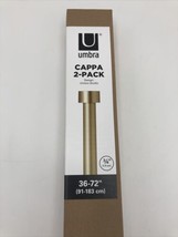 Gold Umbra Cappa 3/4-Inch Curtain Rod, 36”-72” Brackets &amp; Hardware 2 Pac... - $39.60