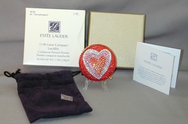 RARE Estee Lauder Lucidity Pressed Powder With Love Crystal Hearts Compact NIB - £199.83 GBP