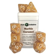 Role 4 Initiative 7 Dice Set: Marble Caramel wtih White - £11.31 GBP
