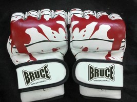 MMA Glove in leather White and Red  - £23.89 GBP