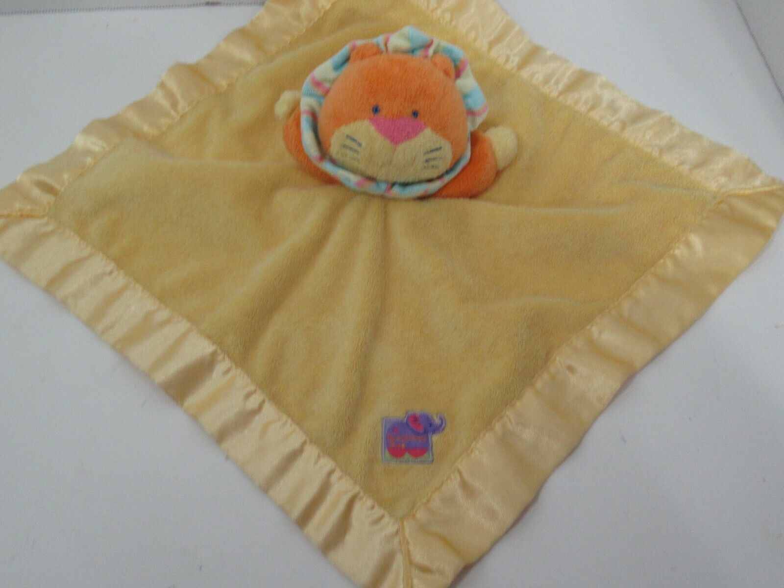 Prestige Sunshine Zoo Yellow orange lion stripes Baby Security Blanket Lovey  - £8.17 GBP
