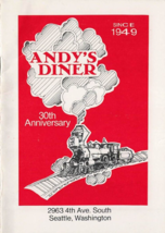 1979 Andy&#39;s Diner 30th Anniversary Postcard Booklet Seattle, Washington - £19.41 GBP