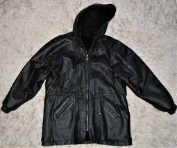 Charles Klein Reversible Leather/Faux Fur Coat Jacket Woman’s Black XL H... - $89.09