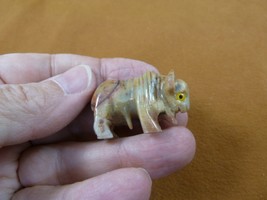 (Y-BUF-52) little tan gray BUFFALO calf bison stone gemstone SOAPSTONE PERU - $8.99