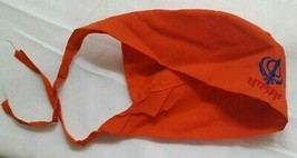 Sikh punjabi kesari orange adult patka pathka khanda bandana head wrap gear - £7.04 GBP