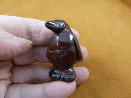 (Y-PEN-580) little Red PENGUIN gemstone Ice BIRD gem figurine carving pe... - £10.46 GBP