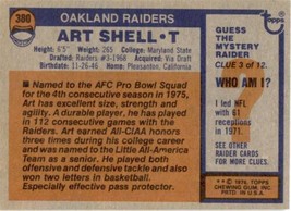 1976 Topps #380 Art Shell Oakland Raiders EX-MT - £5.09 GBP