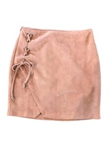 Hem &amp; Thread Lace Up Ultra Suede Mini Skirt Size S - $23.76