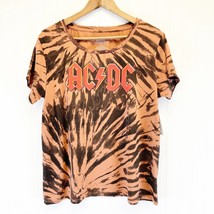 NEW AC/DC Womens XL Spiral T-Shirt Black Orange Short Sleeve Band Music  - £15.45 GBP