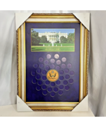 United States America Presidential Dollar Collectible 40 Coin Wall Frame... - £27.82 GBP