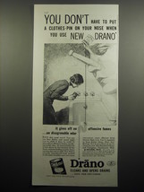 1933 Drano Drain Cleaner Ad - You don&#39;t have to put a clothes-pin on your nose  - £14.55 GBP