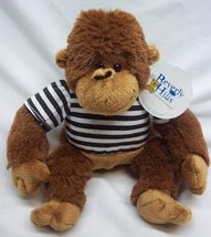 Beverly Hills Company Brown Ape In Striped Shirt 6&quot; Plush Stuffed Animal New - £11.87 GBP