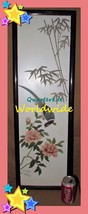 Vintage Picture Wood Cut Collage Chinese China Oriental Style Birds Flowers - £75.49 GBP