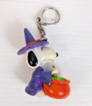 Snoopy Keychain Halloween Toil &amp; Trouble Woodstock Peanuts Vintage Key Ring fob - £7.90 GBP