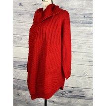 New Directions Cowl Neck Sweater Womens XL Long Sleeve Chunky Knit Red NWT $54 - £28.42 GBP
